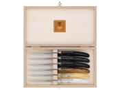 3213 - Coffret 6 Couteaux Laguiole Steak Panachés CLAUDE DOZORME