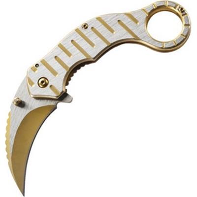 583612 - Couteau HERBERTZ Karambit Tout Inox Bicolore