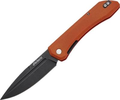 HE.10001084 - HERBERTZ Pliant Micarta Orange 12cm Inox Blackwash