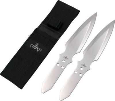 TH.H0069 - Jeu de 2 Couteaux à Lancer THIRD 13 cm Tout Inox avec Etui