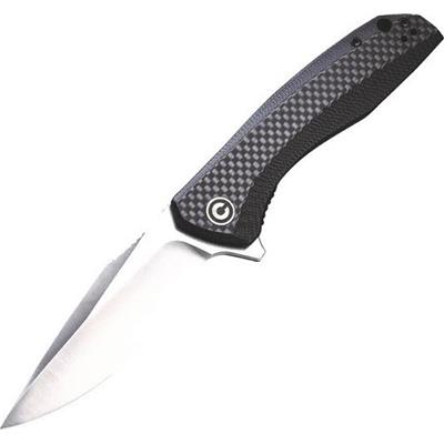 C801D - Couteau CIVIVI Baklash G10 Noir/Fibre de Carbone avec Clip