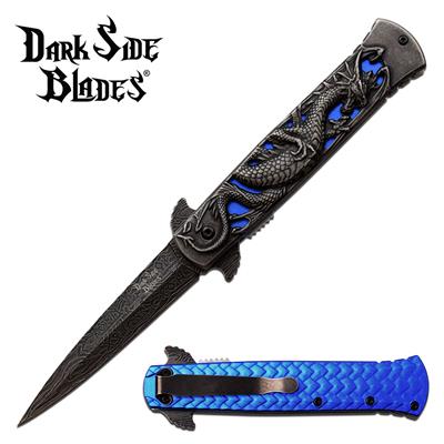 DSA081BL - Couteau DARK SIDE BLADES Dragon Skin Linerlock A/O Blue