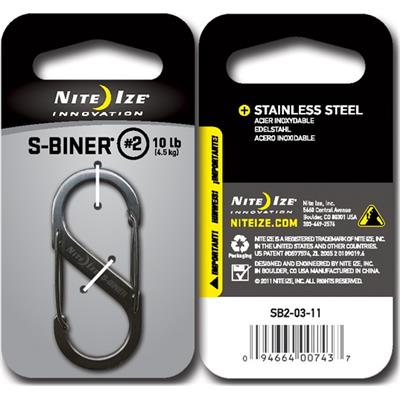 SB20311 - Mousqueton S-Biner #2 NITE IZE Stainless