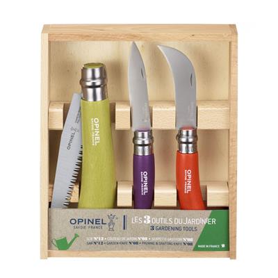 001617 - Coffret 3 outils du jardinier couleurs OPINEL