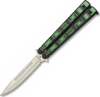 CP36244 - Couteau Papillon noir et vert