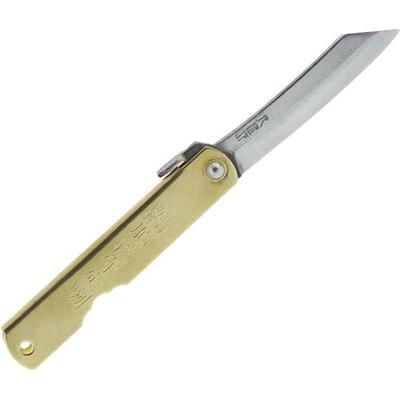 916 - Couteau HIGONOKAMI Luxe Laiton 10 cm Carbone