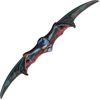 BATSKULL1 - Couteau Bat & Skull Double Lame Linerlock A/O