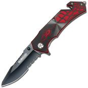 TF553GR - Couteau TAC-FORCE A/O Spider Gris Rouge