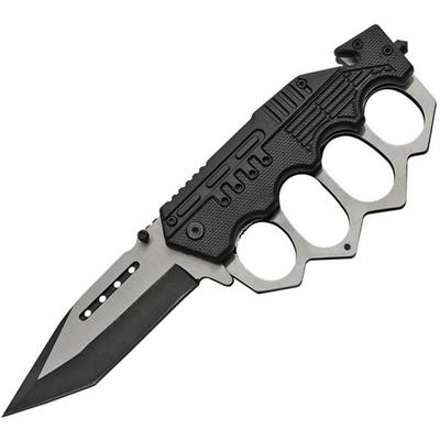 300459BK - Couteau Poing Américain Combat Trench Linerlock Black