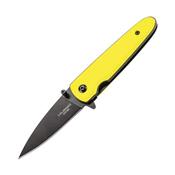 589909 - Couteau HERBERTZ Alu Jaune Fluo avec Etui