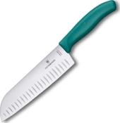 6.8524.17C1B - Couteau Santoku VICTORINOX SwissClassic 17cm Alvéolé Vert