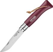 OP002213 - Couteau OPINEL Baroudeur N 8 VRI Grenat  Lacet