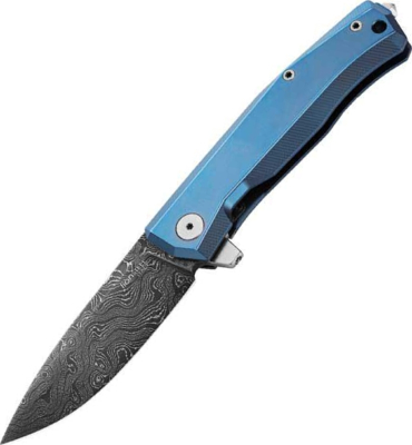 MT01DBL - Couteau LION STEEL Myto Titanium Bleu Damas