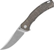 QS151B1 - Couteau QSP Walrus Dark Brown Rough Micarta