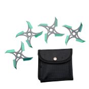 SHURISET7 - Set de 4 Etoiles  Lancer / Shurikens Green