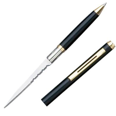 UC110S - Stylo-Couteau Noir Lame Semi-Dentée 