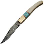 CLDOT1 - Couteau Laguiole DAMASCUS Os et Turquoise