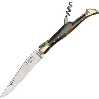 GD1732 - Couteau Laguiole G.DAVID 2 Pièces Corne Mitres Laiton 12 cm