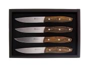 MAS2133BO - Coffret 4 Couteaux  Steak MASERIN Stakni 22cm Bocote