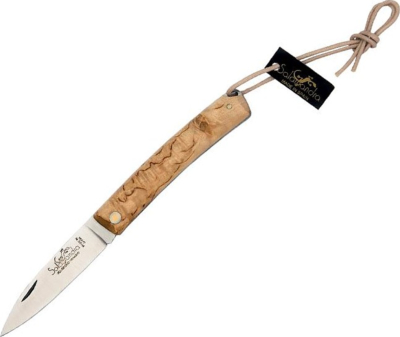 64204 - Couteau SALAMANDRA Bouleau 10 cm Inox avec Etui