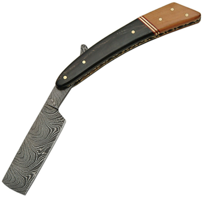 DM1116WN - Rasoir DAMASCUS Corne et Noisetier