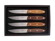 MAS2133PA - Coffret 4 Couteaux  Steak MASERIN Stakni 22cm Bois de Santos