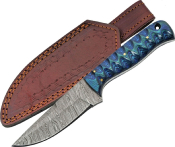 DM1290 - Couteau Fixe DAMASCUS Exotic Hunter Blue 