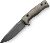 T5BCVG - Couteau Fixe Tactique LIONSTEEL T5 Micarta Vert Blackwash