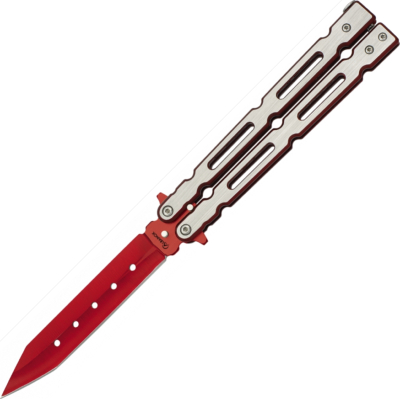 CP02161 - Couteau Papillon ALBAINOX Brossé Rouge