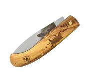 AP78SAN - Couteau de Poche Bois d'Olivier Personnalisation Sanglier