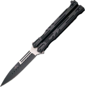 TH.K2448 - Couteau Papillon THIRD Inox/Alu Noir 13,5 cm