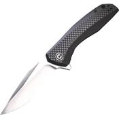 C801D - Couteau CIVIVI Baklash G10 Noir/Fibre de Carbone avec Clip