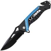 SW608BLS - Couteau SMITH & WESSON Rescue Linerlock Blue