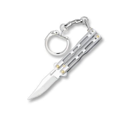 02180C - Porte Clé Couteau Papillon Chromé ALBAINOX Lame 4 cm