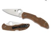 C11FPBN - Couteau SPYDERCO Delica 4 Flat Ground Brown