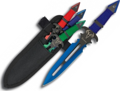 CL32348 - Jeu de 3 couteaux à lancer colorés