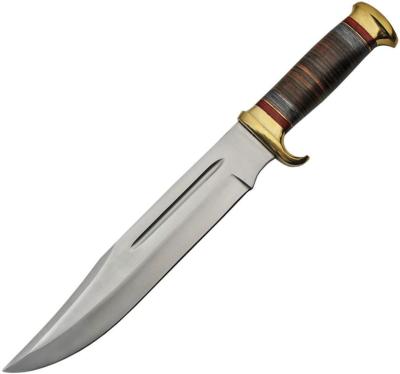 CCBBBPK1 - Couteau Chasse Big Bad Bowie Pakkawood Leather