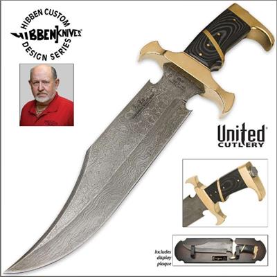 GH5024G - Poignard HIBBEN Eclipse 2011 Bowie Limited Gold & Damascus Edition