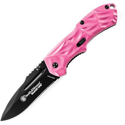 SWBLOP3SMP - Couteau SMITH & WESSON Mini Blop2 M.A.G.I.C Pink