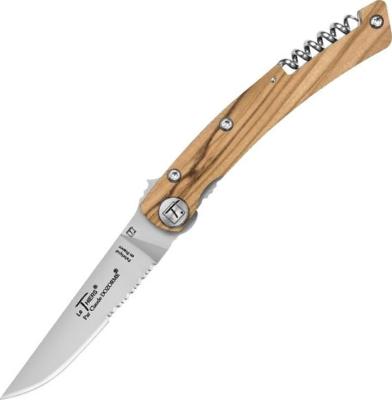 4931O Couteau CLAUDE DOZORME Le Thiers Design 2P Olivier 12 5 Cm Inox 
