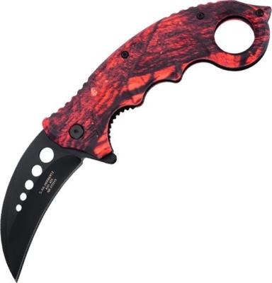 572513 - Couteau HERBERTZ Karambit Camo Orange 12cm Inox