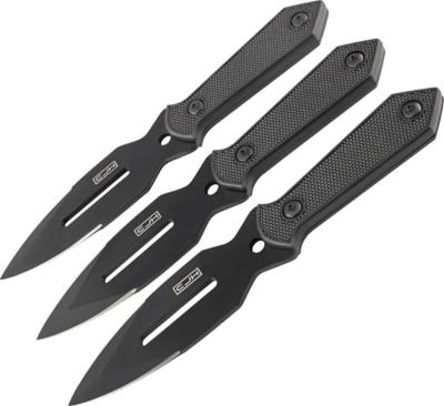 HE44002 - Jeu de 3 Couteaux à Lancer HERBERTZ ABS Noir avec Etui