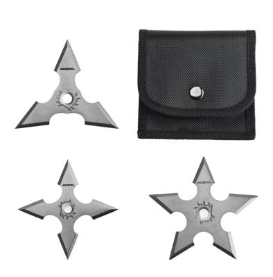 STARSPP1 - Set de 3 Etoiles à Lancer Silver avec Etui
