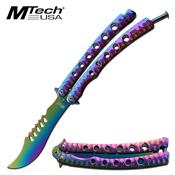 MT1168RB - Couteau Papillon MTECH Training Rainbow