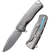 ROKG - Couteau LION STEEL Rok Titanium Gris avec Clip