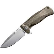 SR11B - Couteau LION STEEL SR11 Titanium Bronze avec Clip et Etui Cuir