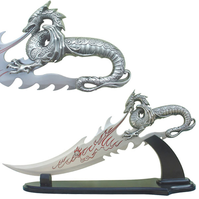 HK3053 - Dague Fantaisie BLADESUSA Fire Dragon with Display