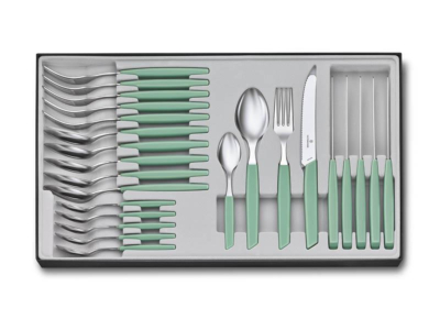 6.9096.11W41.24 - Ménagère 24 Pièces VICTORINOX Swiss Modern Table Vert Pastel