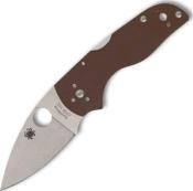C230MBGPBN15V - Couteau SPYDERCO Lil' Native Mid Back Lock Brown G-10 CPM 15V Sprint Run 