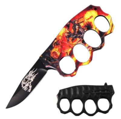 CPA18 - Couteau Poing Américain SNAKE EYE TACTICAL Hell Fire
